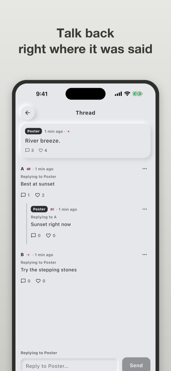A thread of replies on a mur